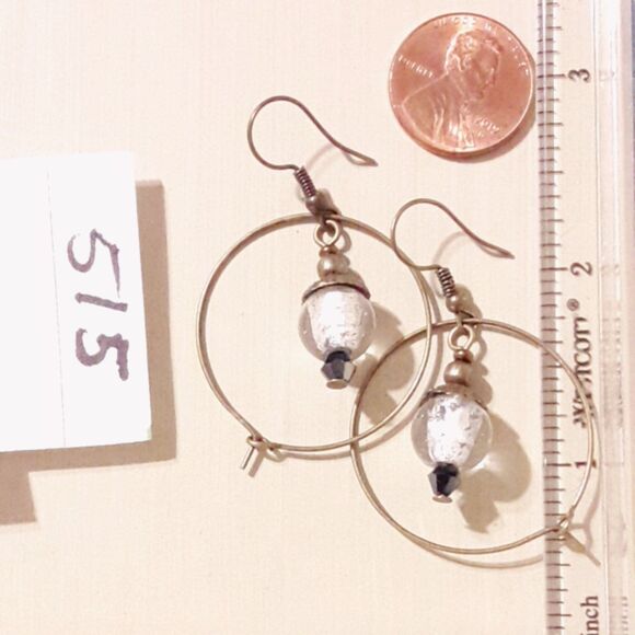 Artisan earrings 515# bohemian Victorian earrings Letter in a bottle glass fili - Picture 3 of 5